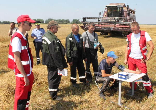 vetkovski_raion_uborka_krasny_krest-1 Сотрудники ГАИ и представители Красного Креста пообщались с участниками уборочной